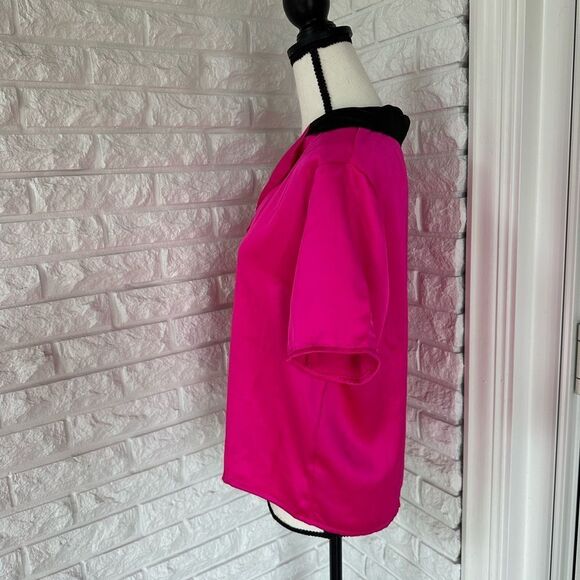 Pink Collar Button-up Crop Top - Picture 3 of 5